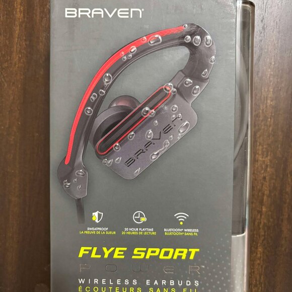 Brand New Red & Black Braven Flye Sport Power Wireless Earbuds - Picture 2 of 15